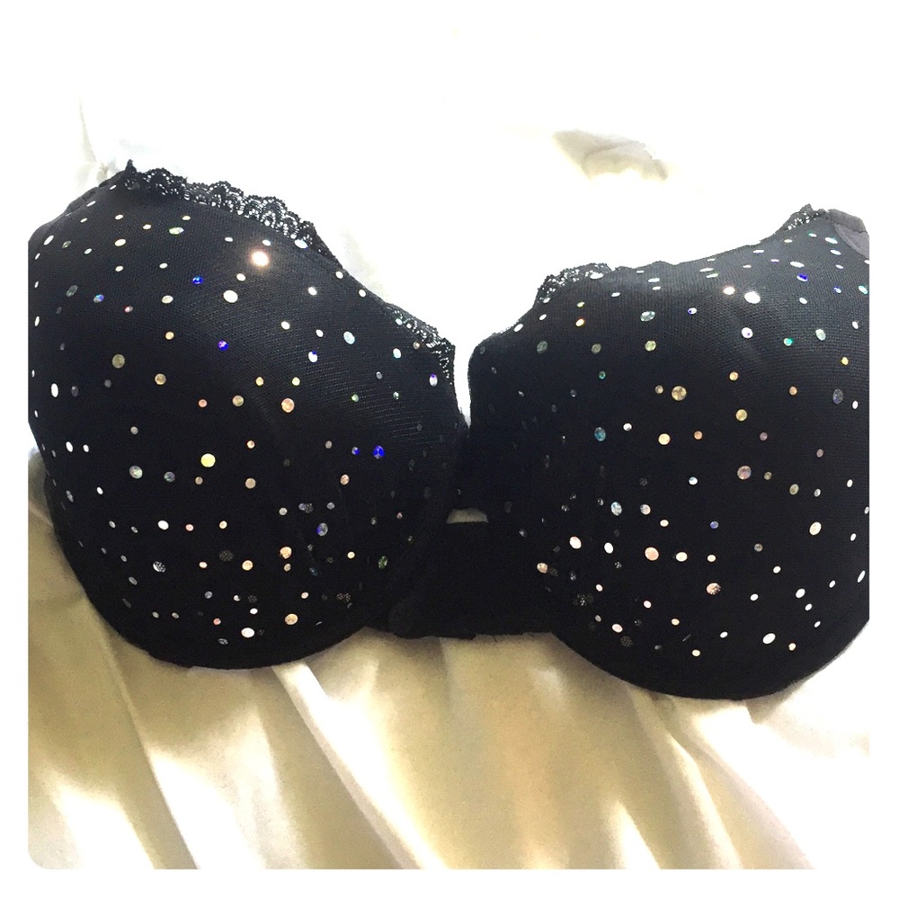 Black sparkly bra